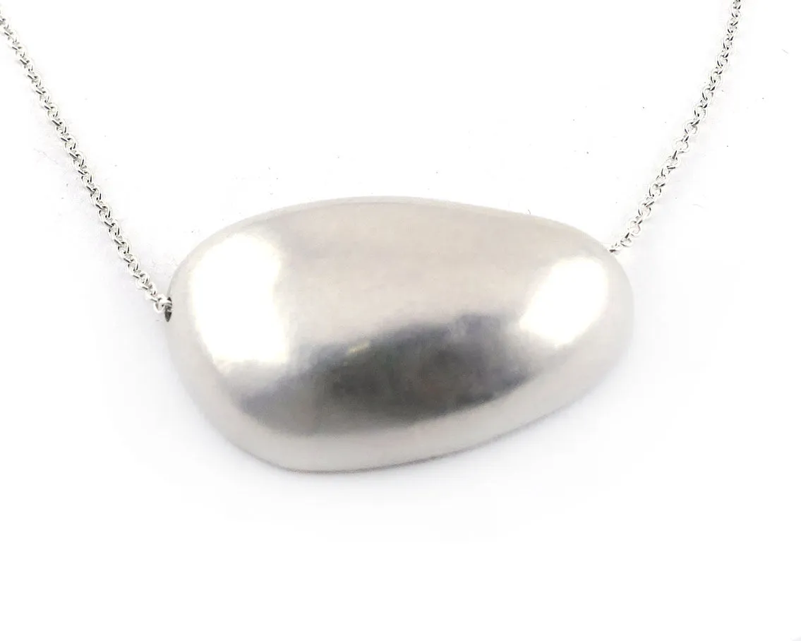 Sterling Silver Large Pebble Necklace