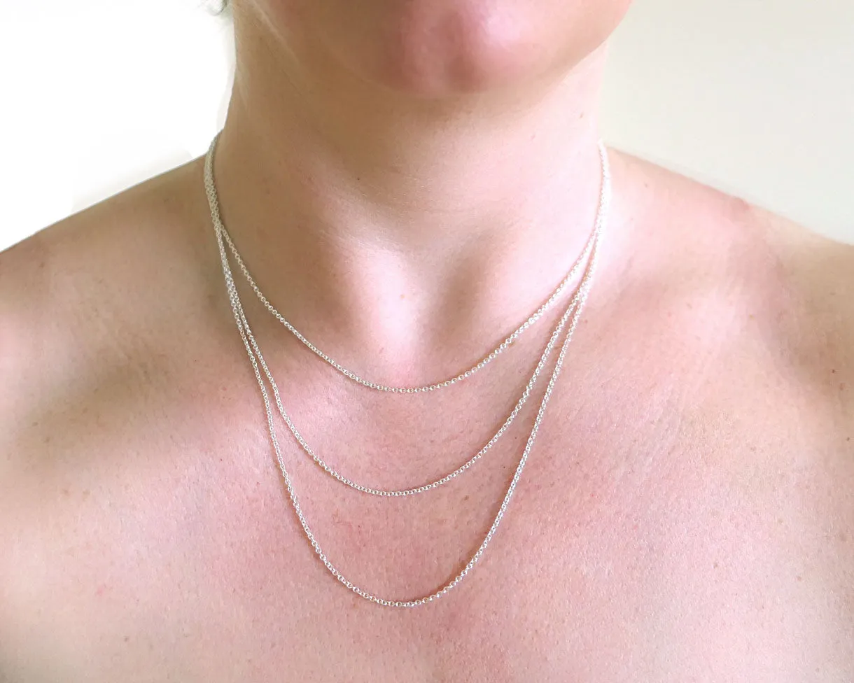 Sterling Silver Large Pebble Necklace