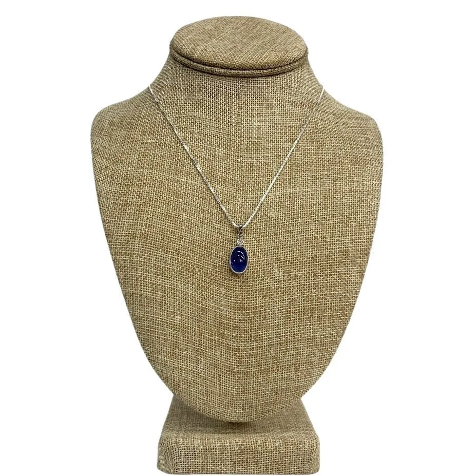 Sterling Silver Oval Tanzanite Gemstone Necklace