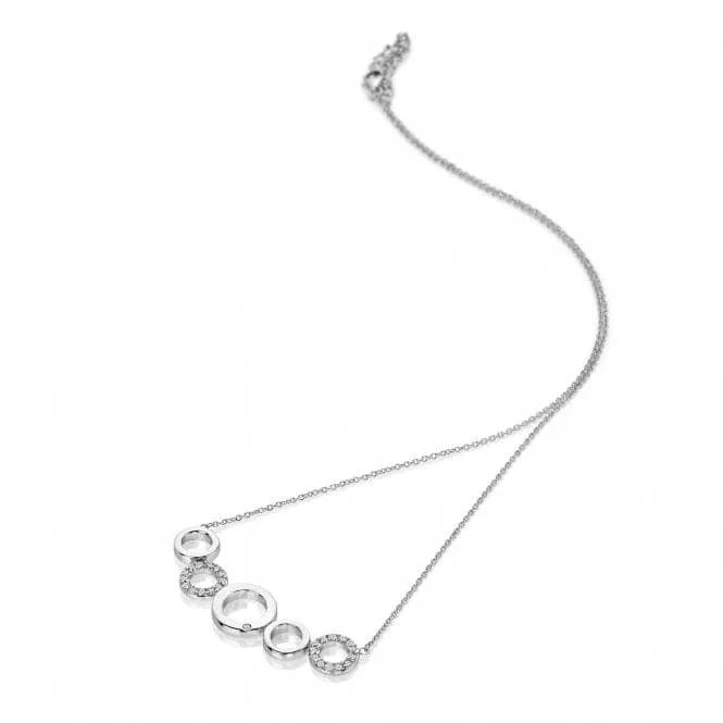 Sterling Silver White Topaz Balance Necklace DN164