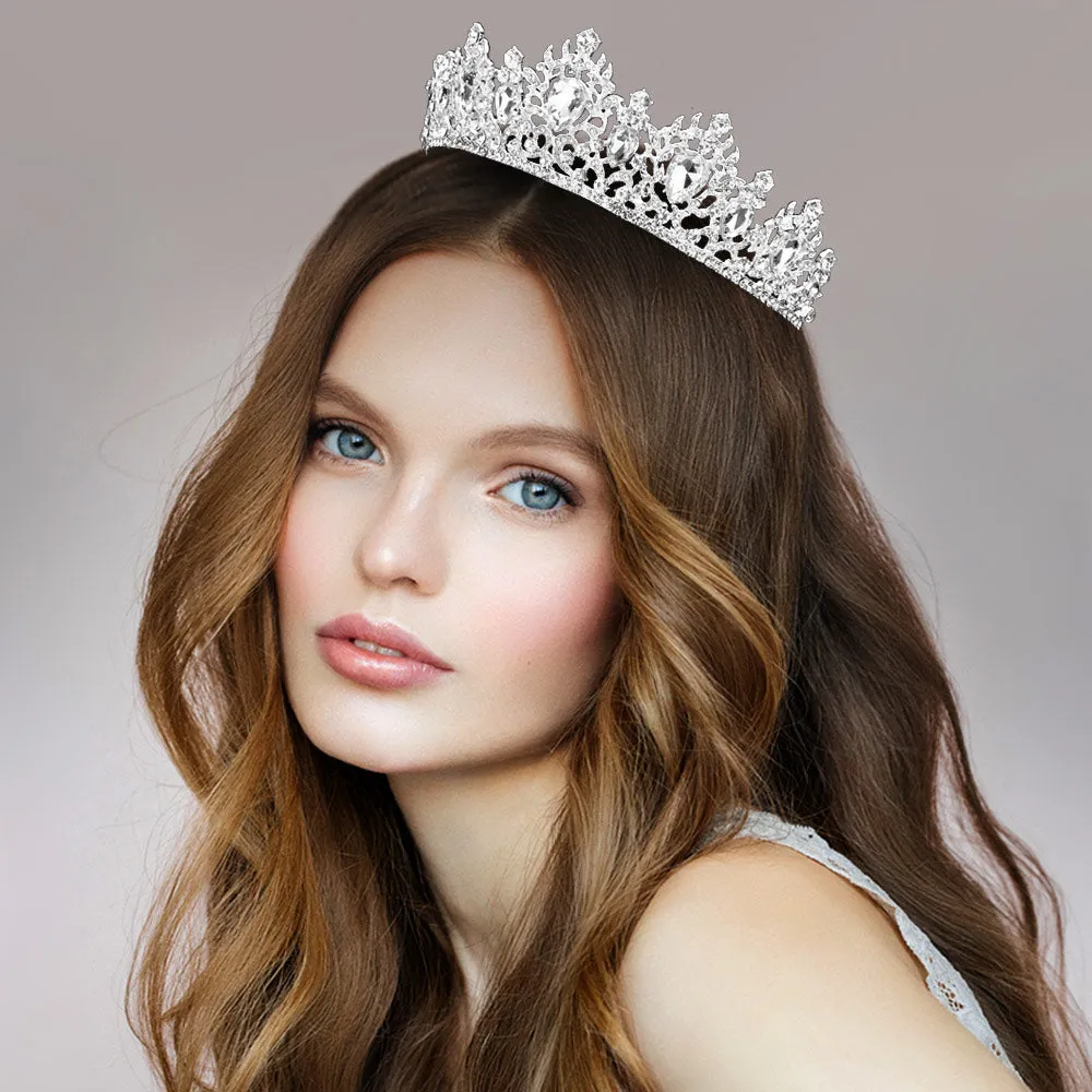 Teardrop Stone Accented Ornate Princess Tiara (Each)