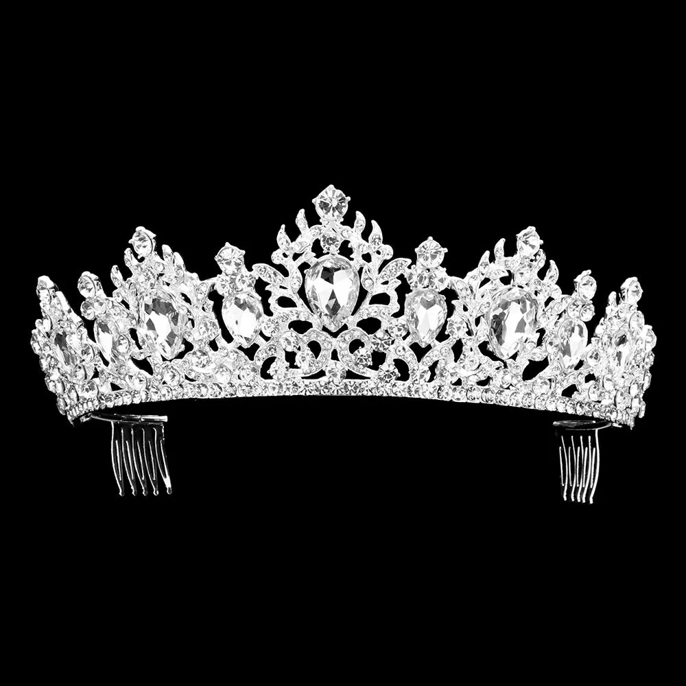 Teardrop Stone Accented Ornate Princess Tiara (Each)