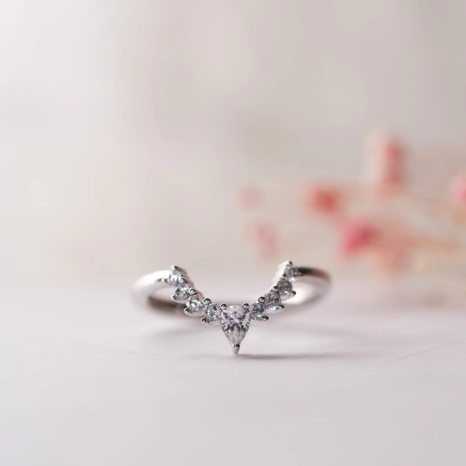The Chiara Ring | Lab Diamond Tiara Contour Dainty Stacking Band