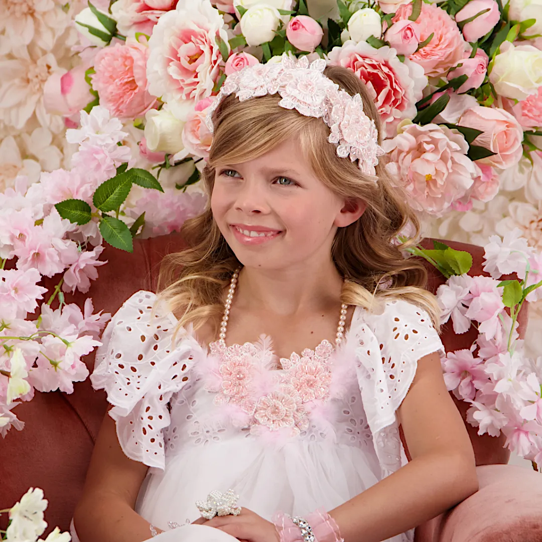 The Hadraniel  Girls Crystal Flower Headband