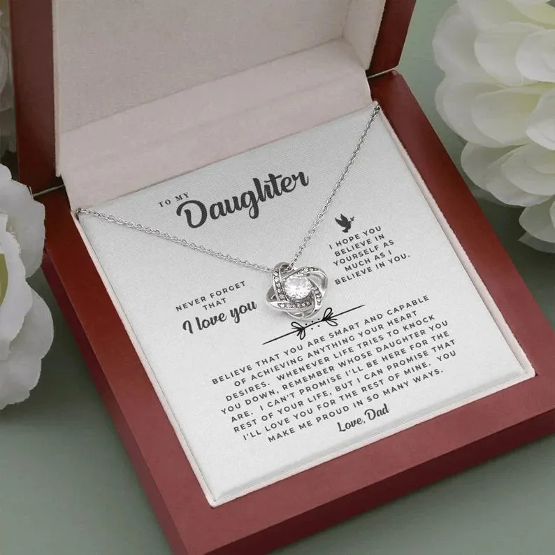 To My Daughter Necklace Gift From Dad, Daughter Father Necklace, Daughter Gift From Dad