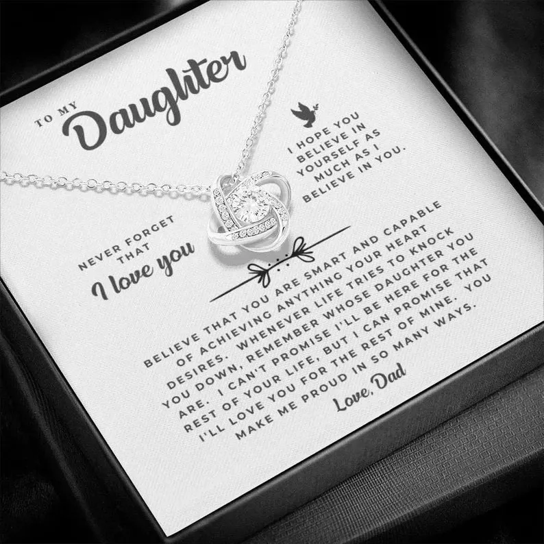 To My Daughter Necklace Gift From Dad, Daughter Father Necklace, Daughter Gift From Dad