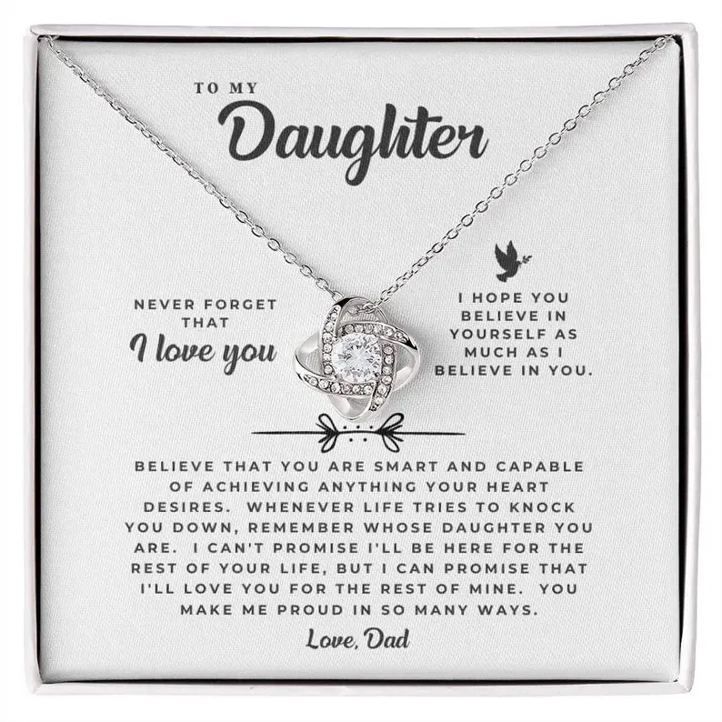 To My Daughter Necklace Gift From Dad, Daughter Father Necklace, Daughter Gift From Dad