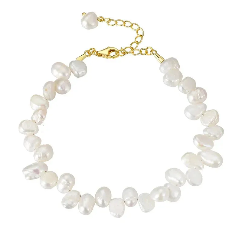 VAIGE 14K Gold Plated 925 Sterling Silver Paperclip Link Chain Bracelet - Adjustable Length, Gift Wrapped Velvet Pouch Included