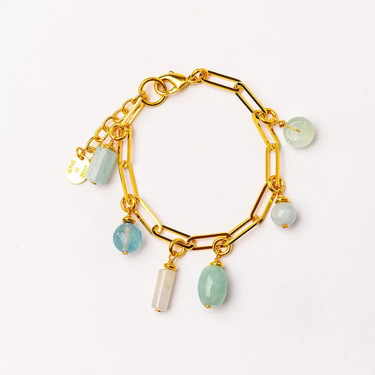 Velatti Link Bracelet with Gem Drop