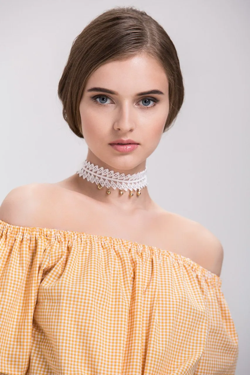 White Leaf Lace Choker Necklace